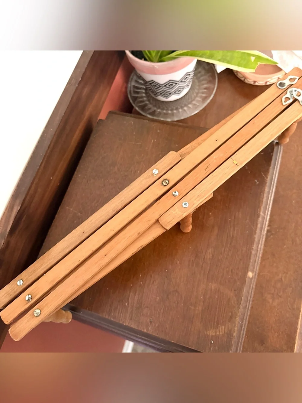 Vintage Accordion Rack Expanding Wooden Wall Hanger MCM Entryway Organizer 70s
